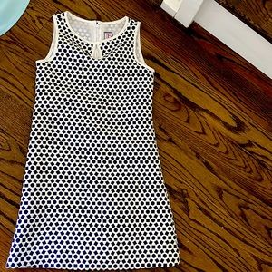 Miss B. Size 10 white/blue polls dot dress